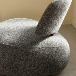 Made in Meubles Fauteuil<Fauteuil en tissu bouclette avec dossier gris foncé Teresia