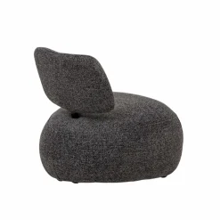 Made in Meubles Fauteuil<Fauteuil en tissu bouclette avec dossier gris foncé Teresia