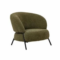 Made in Meubles Fauteuil<Fauteuil en tissu bouclette Aaron