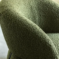 Made in Meubles Fauteuil<Fauteuil en tissu bouclette Aaron