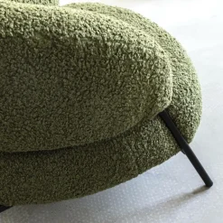 Made in Meubles Fauteuil<Fauteuil en tissu bouclette Aaron