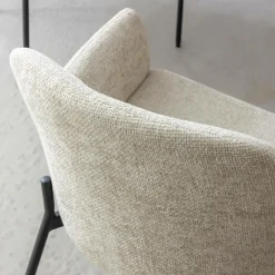 Made in Meubles Chaise<Fauteuil en tissu écru Aëlys (lot de 2)