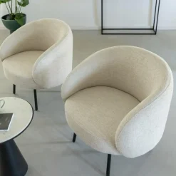 Made in Meubles Fauteuil<Fauteuil en tissu écru confort Orenzo