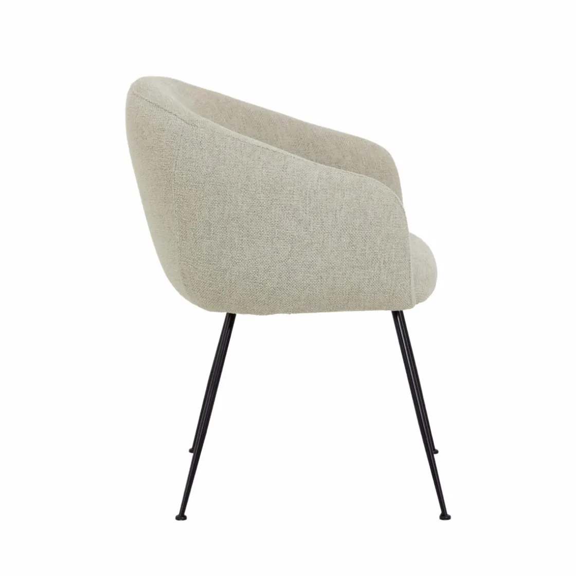 Made in Meubles Fauteuil<Fauteuil en tissu écru et pieds en métal Sandy