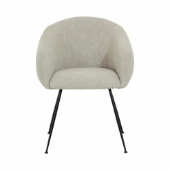 Made in Meubles Fauteuil<Fauteuil en tissu écru et pieds en métal Sandy