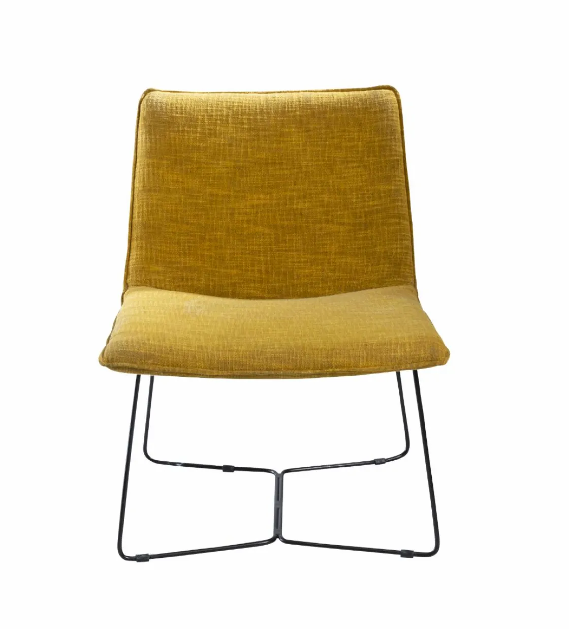 Made in Meubles Fauteuil<Fauteuil en tissu jaune et métal Isaure