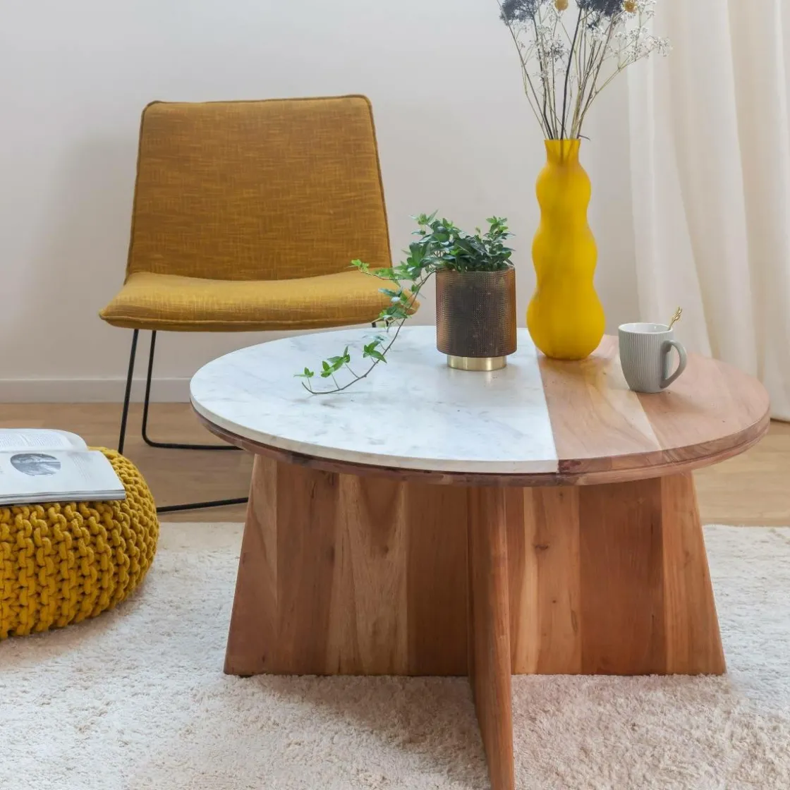 Made in Meubles Fauteuil<Fauteuil en tissu jaune et métal Isaure