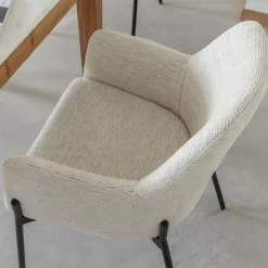 Made in Meubles Chaise<Fauteuil en tissu sable Aëlys (lot de 2)