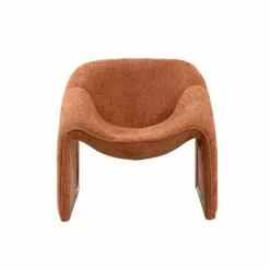 Made in Meubles Fauteuil<Fauteuil en tissu terracotta Théa