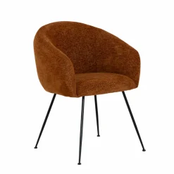 Made in Meubles Fauteuil<Fauteuil en tissu terracotta et pieds en métal Sandy