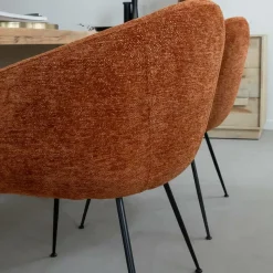 Made in Meubles Fauteuil<Fauteuil en tissu terracotta et pieds en métal Sandy