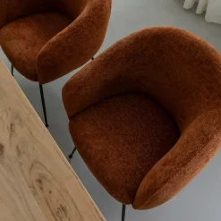Made in Meubles Fauteuil<Fauteuil en tissu terracotta et pieds en métal Sandy
