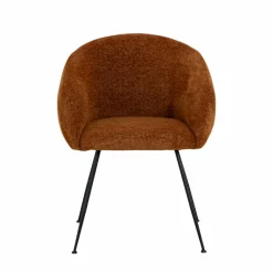 Made in Meubles Fauteuil<Fauteuil en tissu terracotta et pieds en métal Sandy