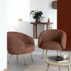 Made in Meubles Fauteuil<Fauteuil en tissu terracotta confort Orenzo