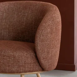Made in Meubles Fauteuil<Fauteuil en tissu terracotta confort Orenzo