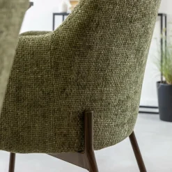 Made in Meubles Chaise<Fauteuil en tissu vert Aëlys (lot de 2)