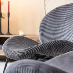 Made in Meubles Fauteuil<Fauteuil en velours gris Dorian