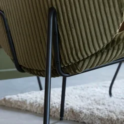 Made in Meubles Fauteuil<Fauteuil en velours vert Dorian