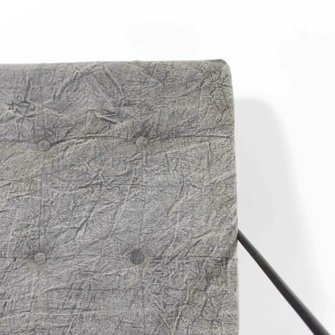 Made in Meubles Fauteuil<Fauteuil lounge en tissu bleu délavé armature métal