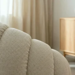 Made in Meubles Fauteuil<Fauteuil nuage en tissu écru Héléna