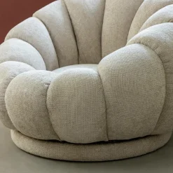 Made in Meubles Fauteuil<Fauteuil nuage en tissu écru Héléna