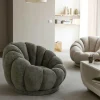 Made in Meubles Fauteuil<Fauteuil nuage en tissu vert gris Héléna