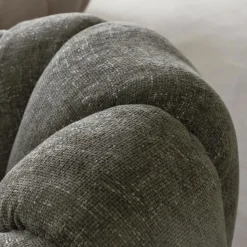 Made in Meubles Fauteuil<Fauteuil nuage en tissu vert gris Héléna