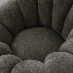 Made in Meubles Fauteuil<Fauteuil nuage en tissu vert gris Héléna