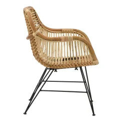 Made in Meubles Fauteuil<Fauteuil rotin pieds compas Rattan