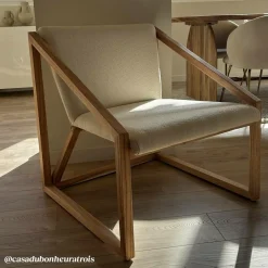 Made in Meubles Fauteuil<Fauteuil symétrique en bois de mindy Suzie