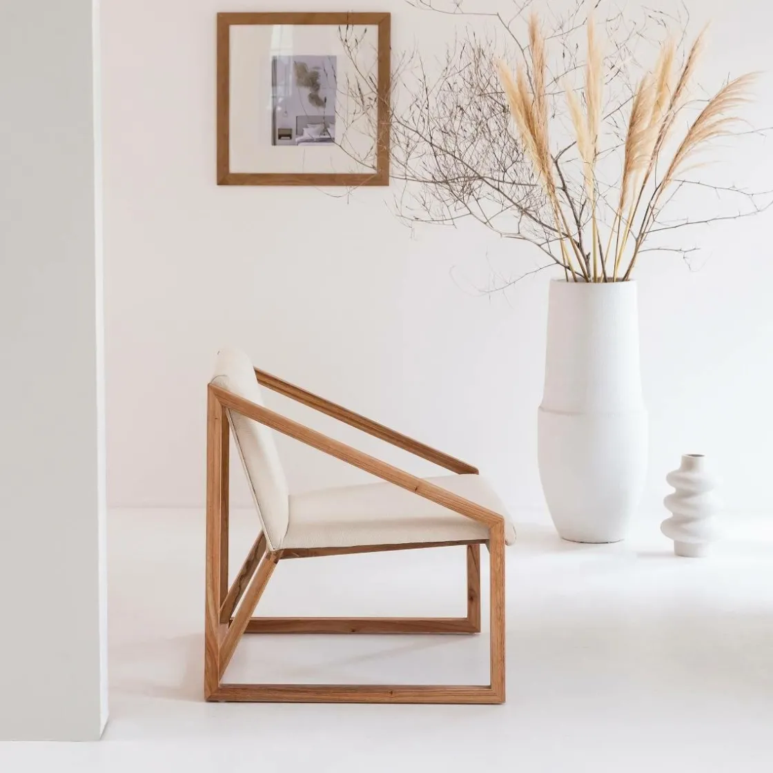 Made in Meubles Fauteuil<Fauteuil symétrique en bois de mindy Suzie