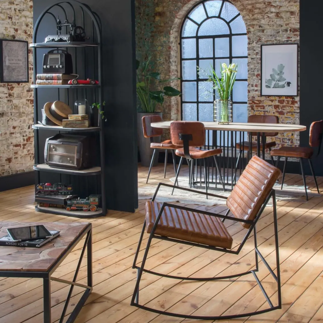 Made in Meubles Fauteuil<Fauteuil vintage en cuir marron Porto