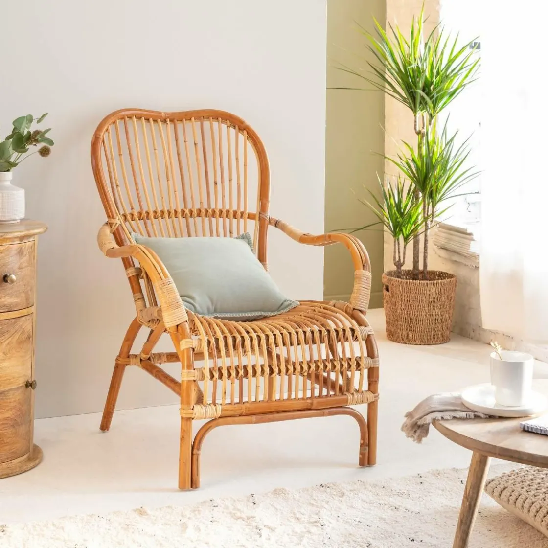 Made in Meubles Fauteuil<Fauteuil vintage en rotin Rattan