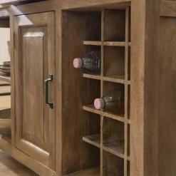 Made in Meubles Meuble Bas|Ilot Central<Ilot central en bois de manguier et plateau en marbre Paul