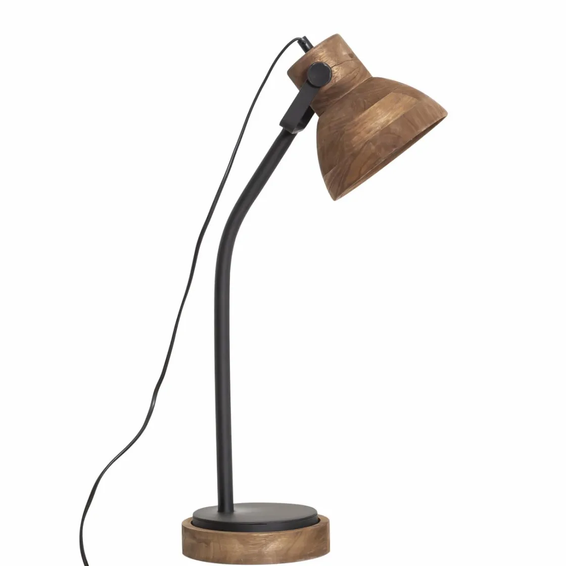 Made in Meubles Lampe À Poser<Lampe à poser en bois de manguier et métal Loulou