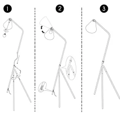 Made in Meubles Lampe Sur Pied<Lampe sur pied design métal gris Aude