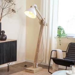 Made in Meubles Lampe Sur Pied<Lampe sur pied en bois de manguier et métal Martha