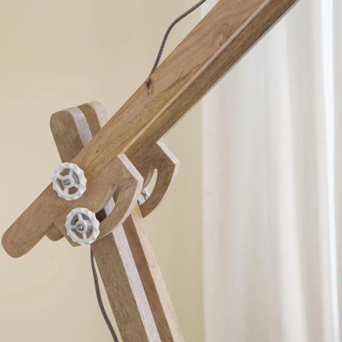 Made in Meubles Lampe Sur Pied<Lampe sur pied en bois de manguier et métal Martha