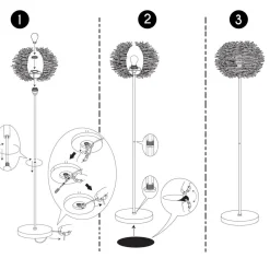 Made in Meubles Lampe Sur Pied<Lampe sur pied en métal et osier Erika