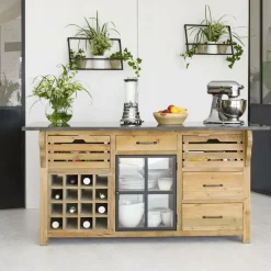 Made in Meubles Meuble Bas|Ilot Central<Îlot central en bois recyclé Champêtre