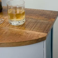 Made in Meubles Meuble Bar<Meuble bar bleu avec plateau en bois de manguier Combi