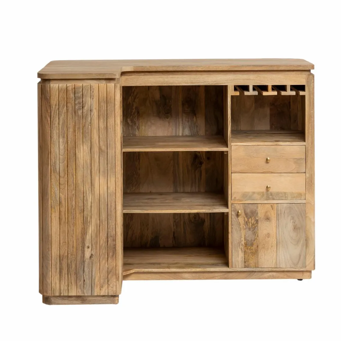 Made in Meubles Meuble Bar<Meuble bar en angle bois de manguier Lou