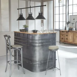 Made in Meubles Meuble Bar<Meuble bar en angle en métal Locker