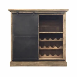 Made in Meubles Meuble Bar<Meuble bar en bois de manguier brossé et métal Helsinki