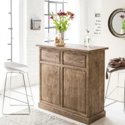 Made in Meubles Meuble Bar<Meuble bar en bois de manguier brossé et métal Helsinki