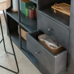 Made in Meubles Meuble Bar<Meuble bar en métal et bois de manguier Locker