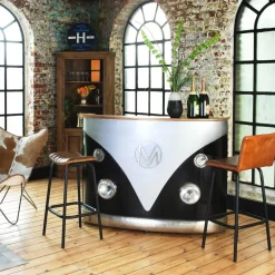 Made in Meubles Meuble Bar<Meuble bar noir avec plateau en bois de manguier Combi