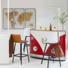 Made in Meubles Meuble Bar<Meuble bar rouge avec plateau en bois de manguier Combi