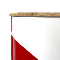 Made in Meubles Meuble Bar<Meuble bar rouge avec plateau en bois de manguier Combi