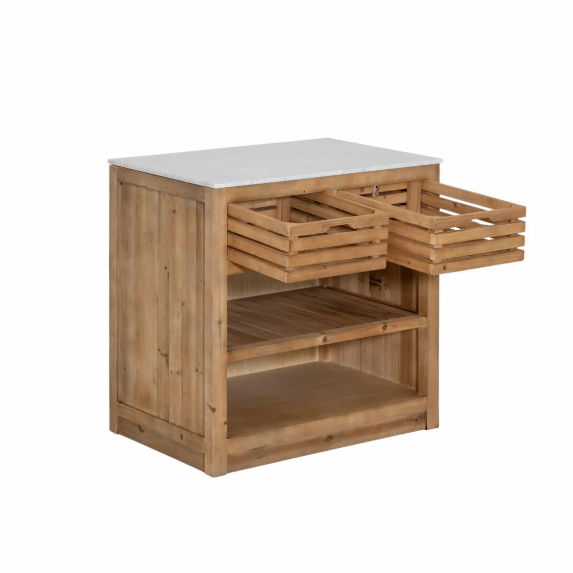 Made in Meubles Meuble Bas<Meuble bas de cuisine 2 tiroirs + 1 étagère Epure